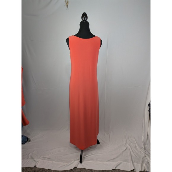 Sympli Women's 10 Papaya Matte Jersey 2-Piece High-Low Maxi Dress & Crop Top - Picture 6 of 16